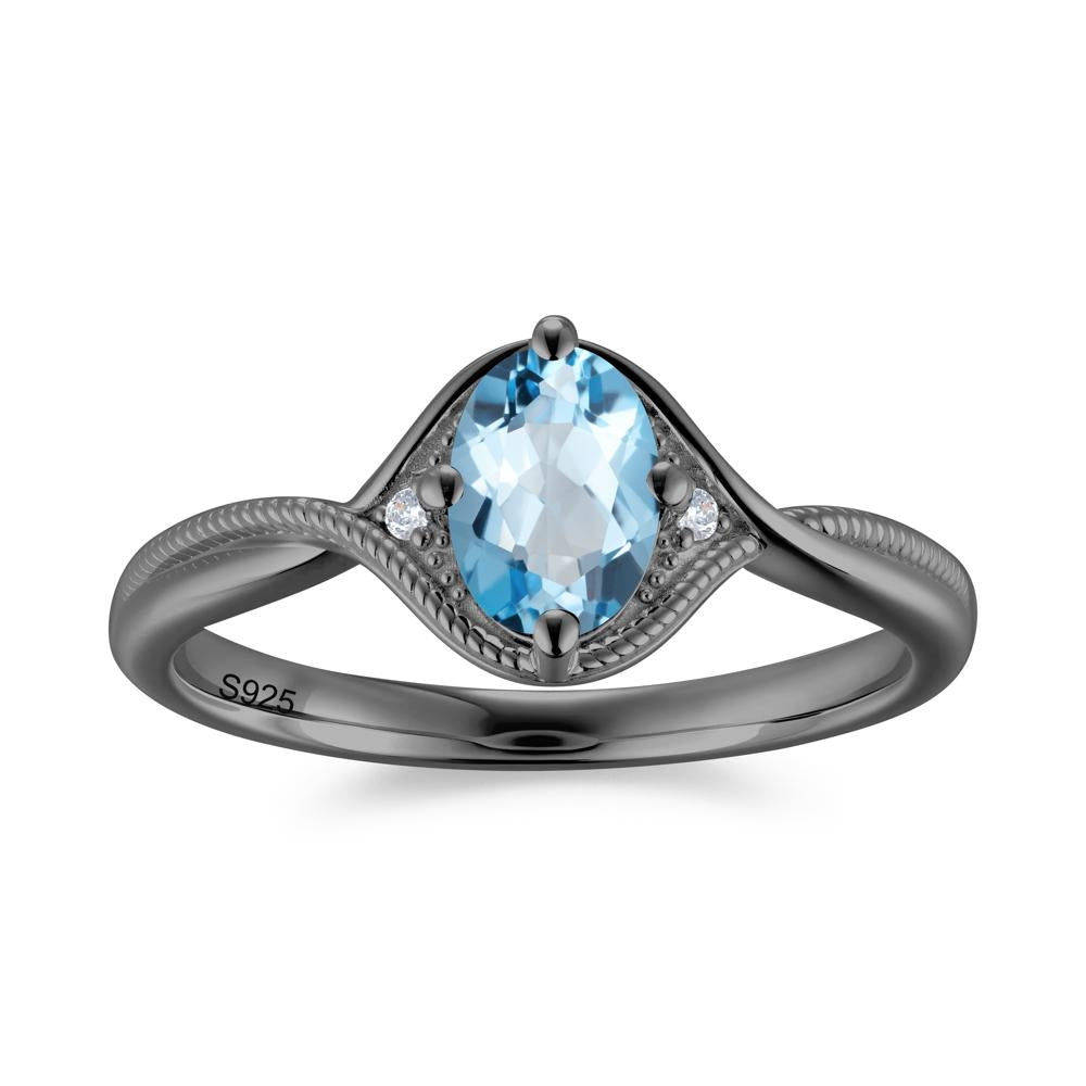 Oval Cut Citrine Twisted Engagement Ring - LUO Jewelry #gemstone_Swiss Blue Topaz