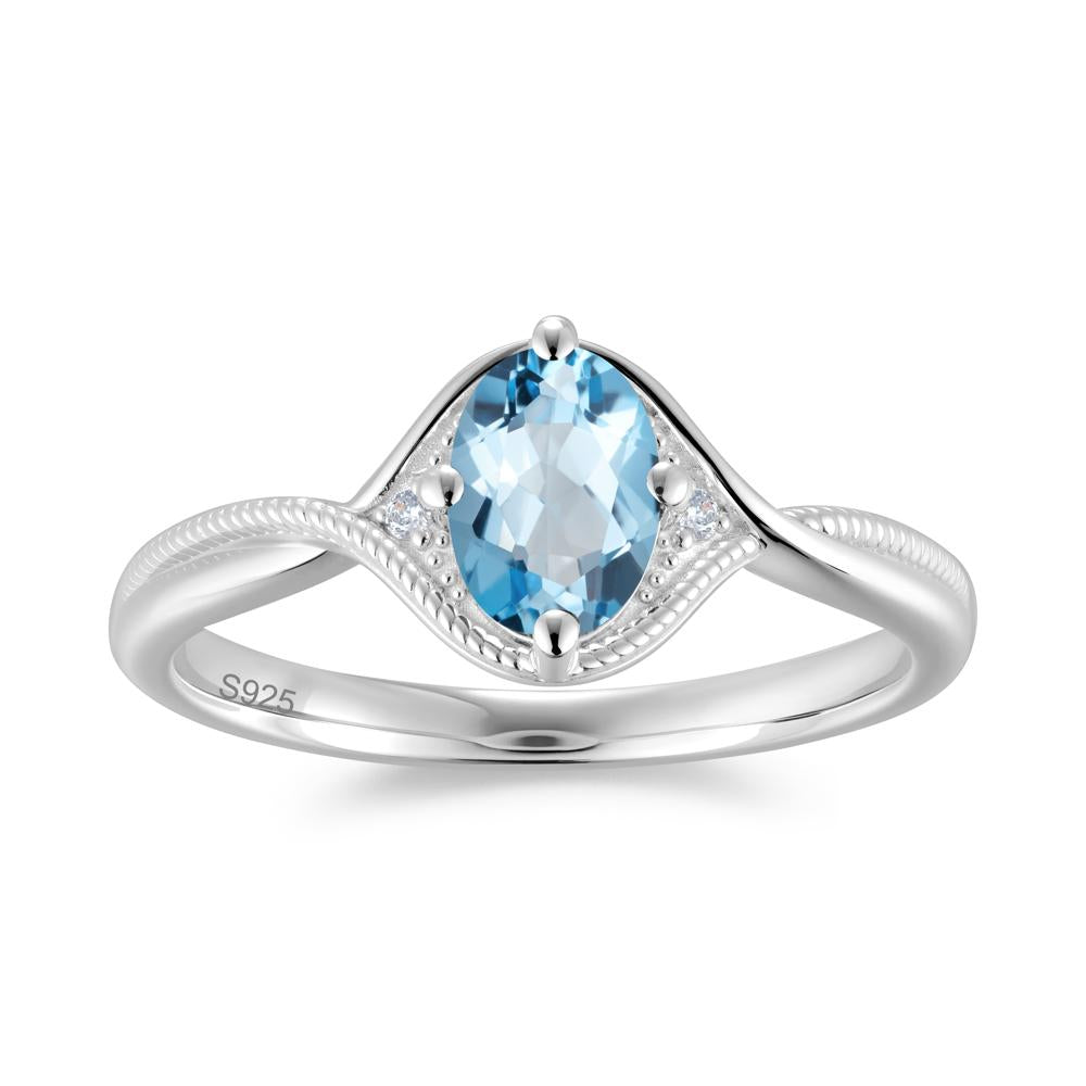Oval Cut Citrine Twisted Engagement Ring - LUO Jewelry #gemstone_Swiss Blue Topaz