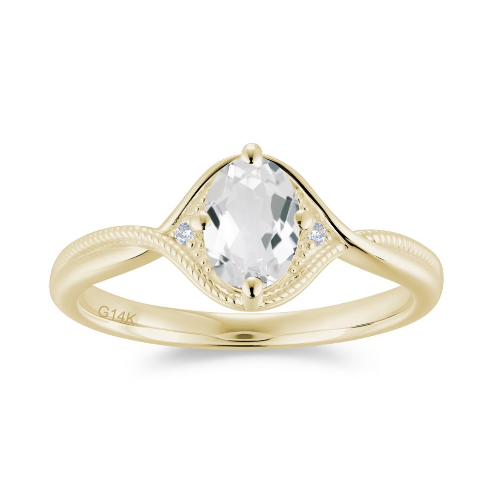 Oval Cut Citrine Twisted Engagement Ring - LUO Jewelry #gemstone_White Topaz