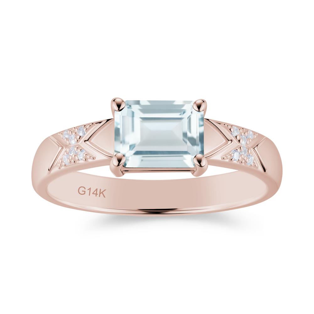 Unisex Emerald Cut Black Spinel Wide Band Ring - LUO Jewelry #gemstone_Aquamarine