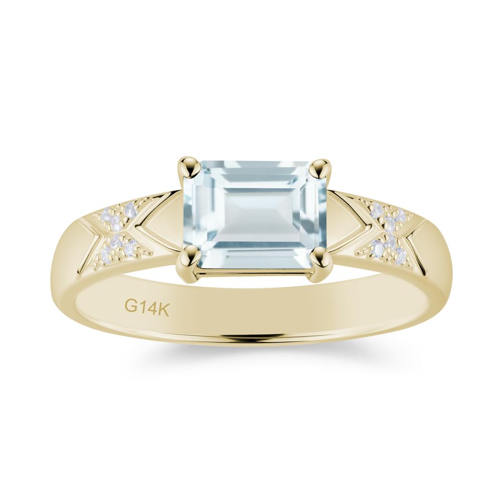 Unisex Emerald Cut Black Spinel Wide Band Ring - LUO Jewelry #gemstone_Aquamarine