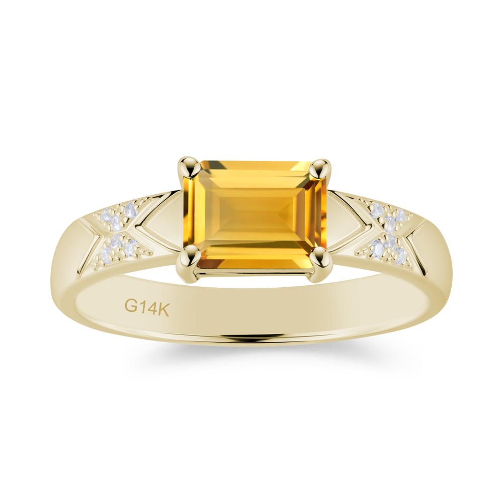 Unisex Emerald Cut Black Spinel Wide Band Ring - LUO Jewelry #gemstone_Citrine