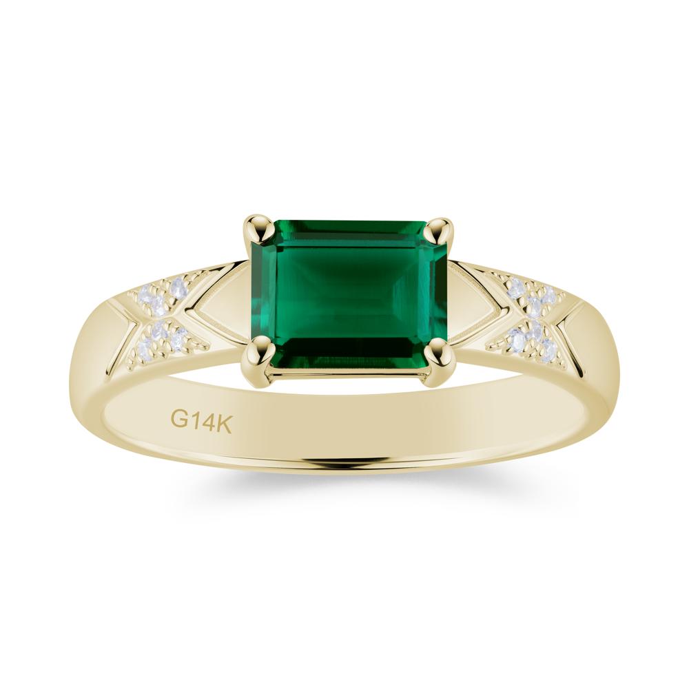 Unisex Emerald Cut Black Spinel Wide Band Ring - LUO Jewelry #gemstone_Emerald