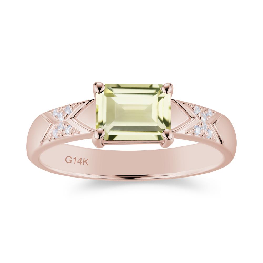 Unisex Emerald Cut Black Spinel Wide Band Ring - LUO Jewelry #gemstone_Lemon Quartz