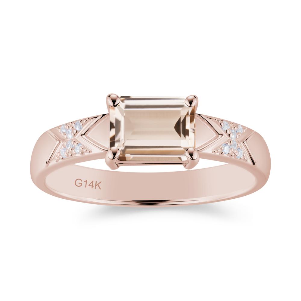Unisex Emerald Cut Black Spinel Wide Band Ring - LUO Jewelry #gemstone_Morganite