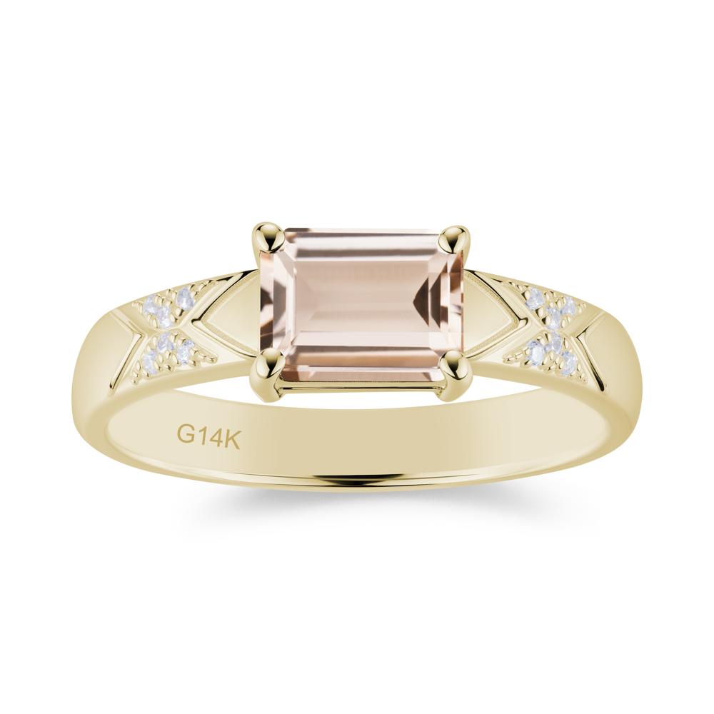 Unisex Emerald Cut Black Spinel Wide Band Ring - LUO Jewelry #gemstone_Morganite