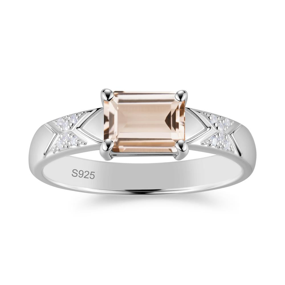 Unisex Emerald Cut Black Spinel Wide Band Ring - LUO Jewelry #gemstone_Morganite