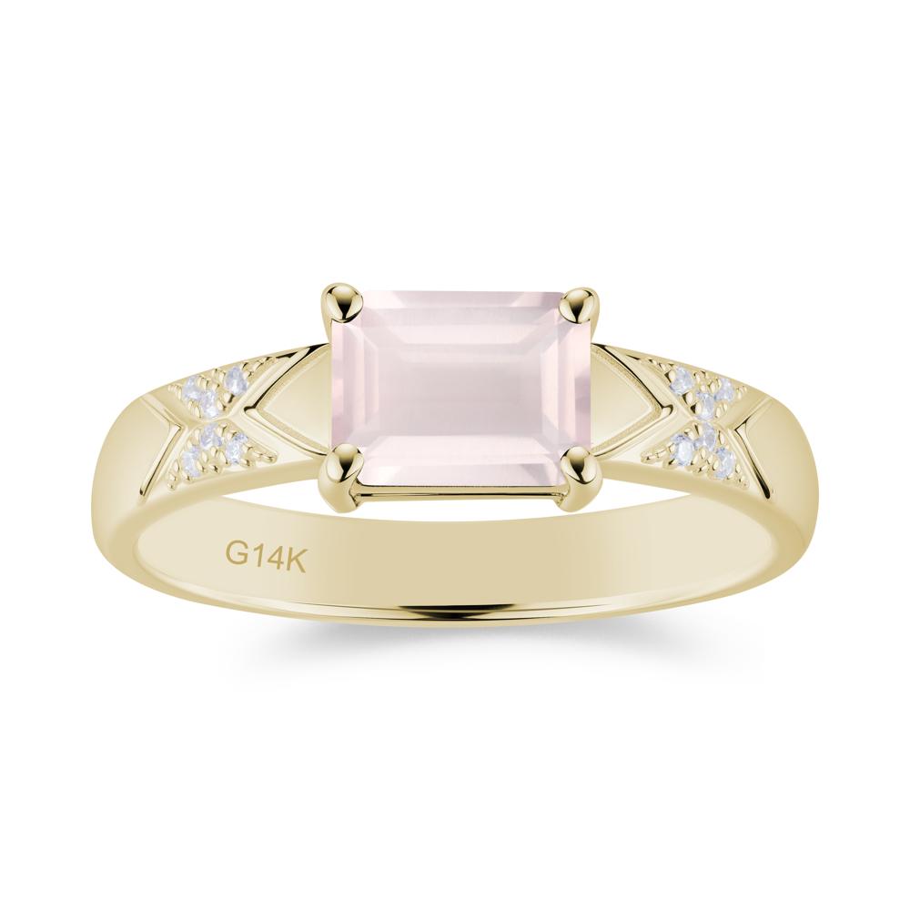 Unisex Emerald Cut Black Spinel Wide Band Ring - LUO Jewelry #gemstone_Rose Quartz