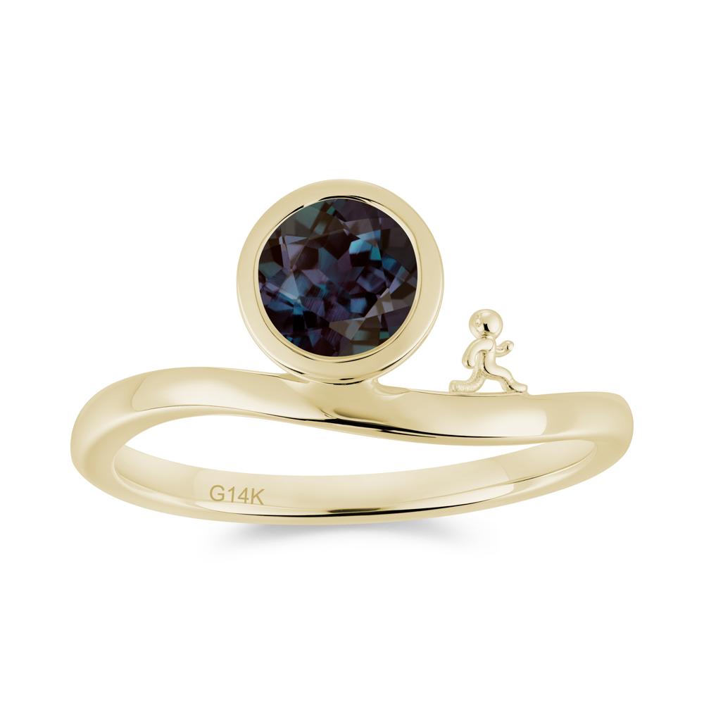 Freedom Courage Inspired Bezel Sapphire Ring - LUO Jewelry #gemstone_Alexandrite