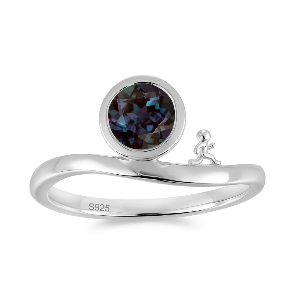 Freedom Courage Inspired Bezel Sapphire Ring - LUO Jewelry #gemstone_Alexandrite