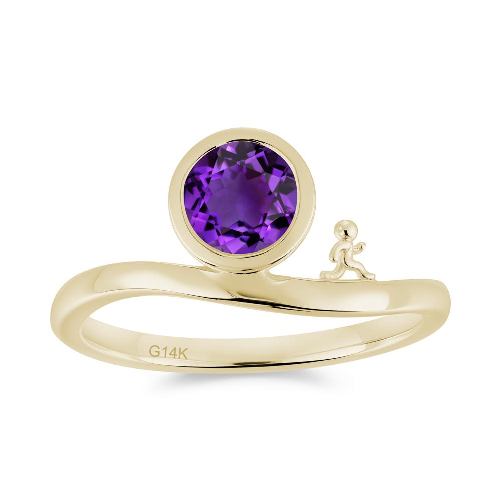 Freedom Courage Inspired Bezel Sapphire Ring - LUO Jewelry #gemstone_Amethyst