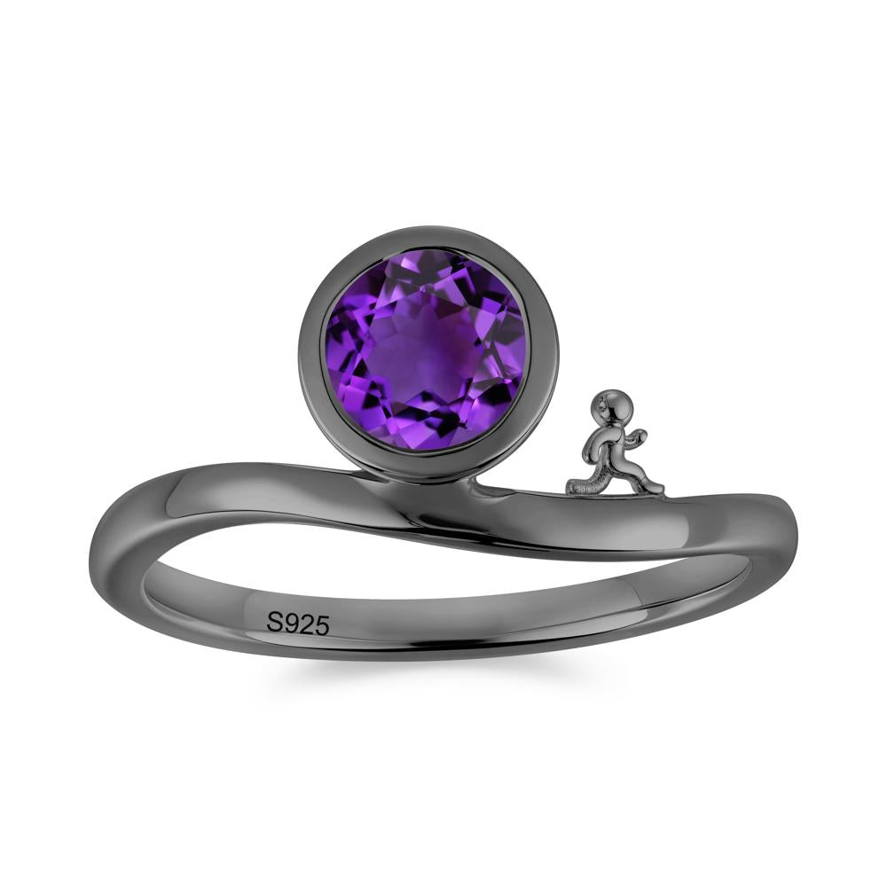 Freedom Courage Inspired Bezel Sapphire Ring - LUO Jewelry #gemstone_Amethyst