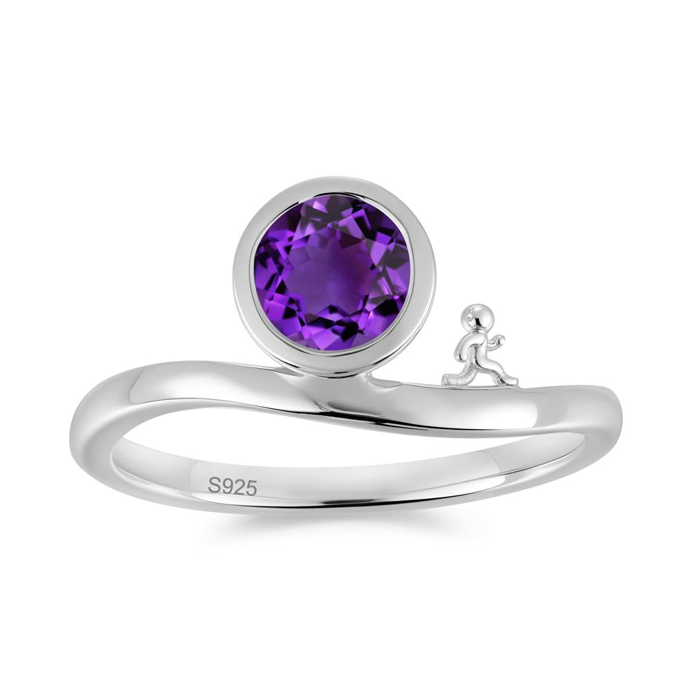Freedom Courage Inspired Bezel Sapphire Ring - LUO Jewelry #gemstone_Amethyst