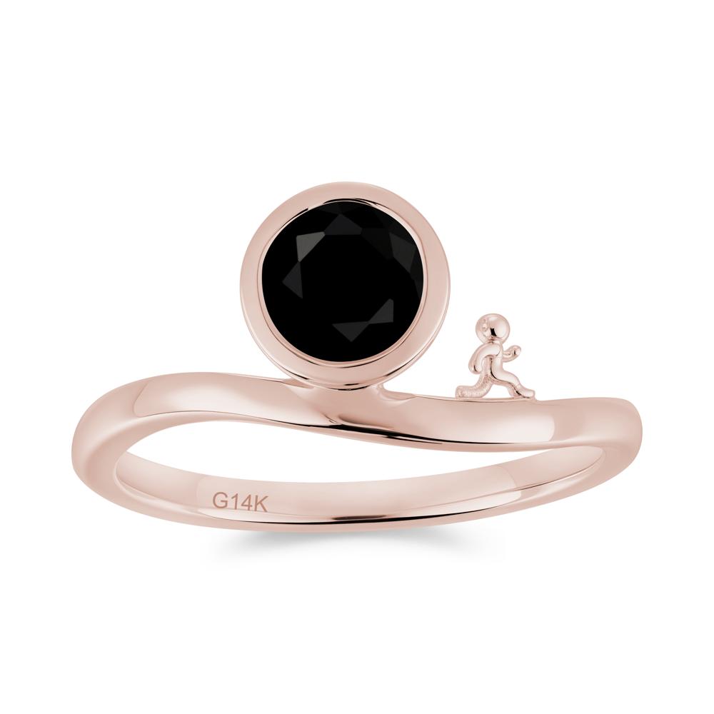Freedom Courage Inspired Bezel Sapphire Ring - LUO Jewelry #gemstone_Black Spinel