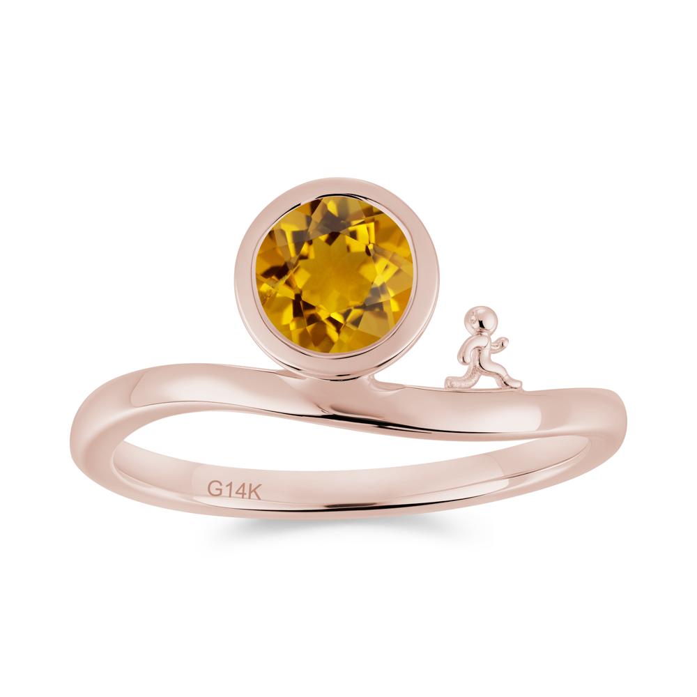 Freedom Courage Inspired Bezel Sapphire Ring - LUO Jewelry #gemstone_Citrine