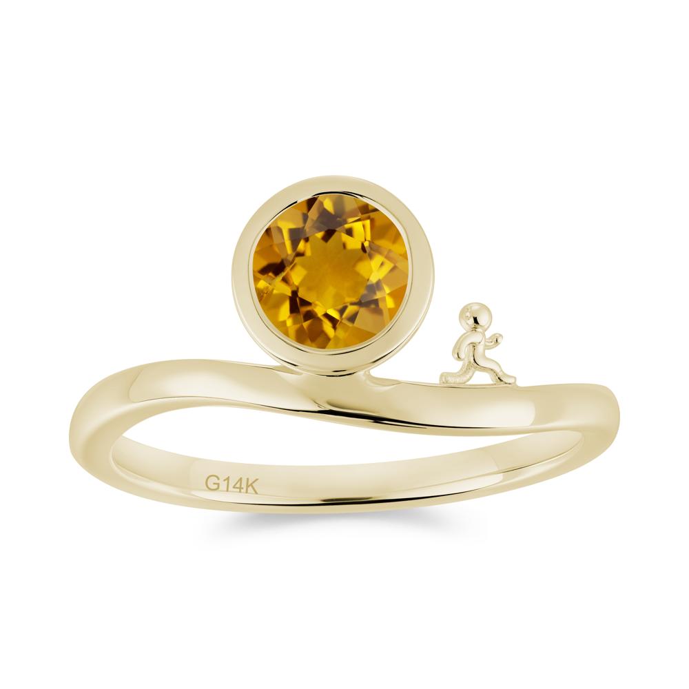 Freedom Courage Inspired Bezel Sapphire Ring - LUO Jewelry #gemstone_Citrine