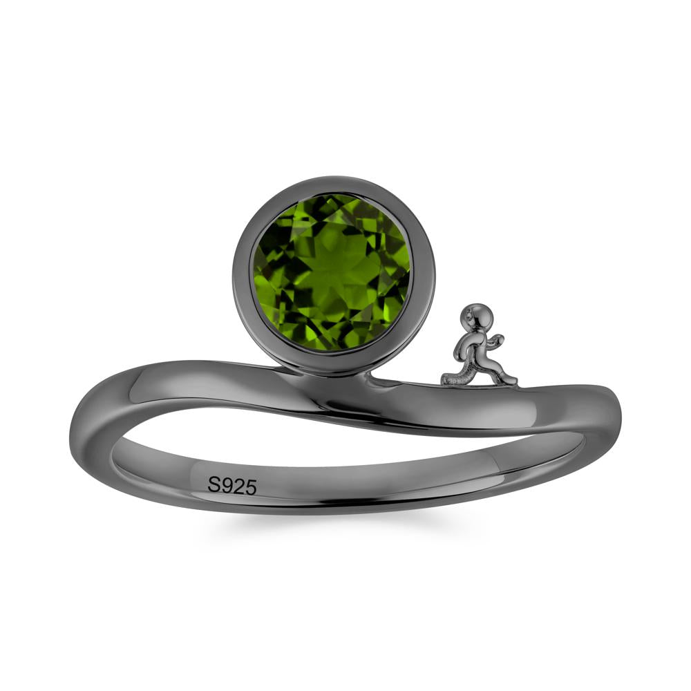 Freedom Courage Inspired Bezel Sapphire Ring - LUO Jewelry #gemstone_Diopside