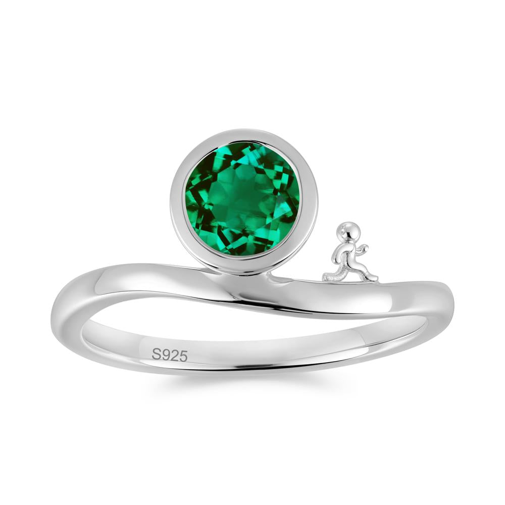 Freedom Courage Inspired Bezel Sapphire Ring - LUO Jewelry #gemstone_Emerald