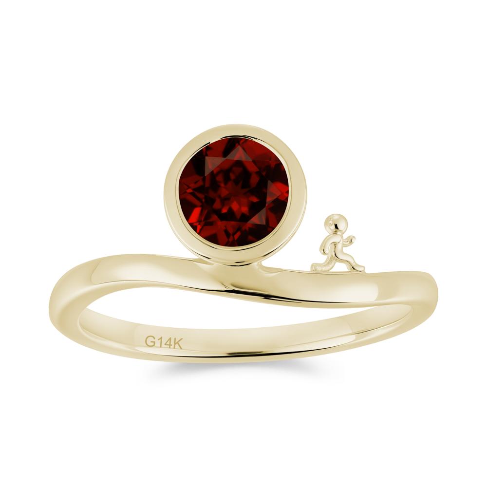 Freedom Courage Inspired Bezel Sapphire Ring - LUO Jewelry #gemstone_Garnet