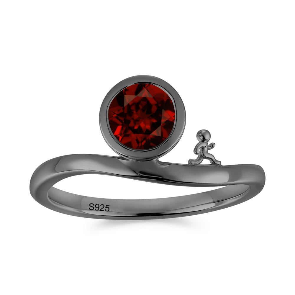 Freedom Courage Inspired Bezel Sapphire Ring - LUO Jewelry #gemstone_Garnet