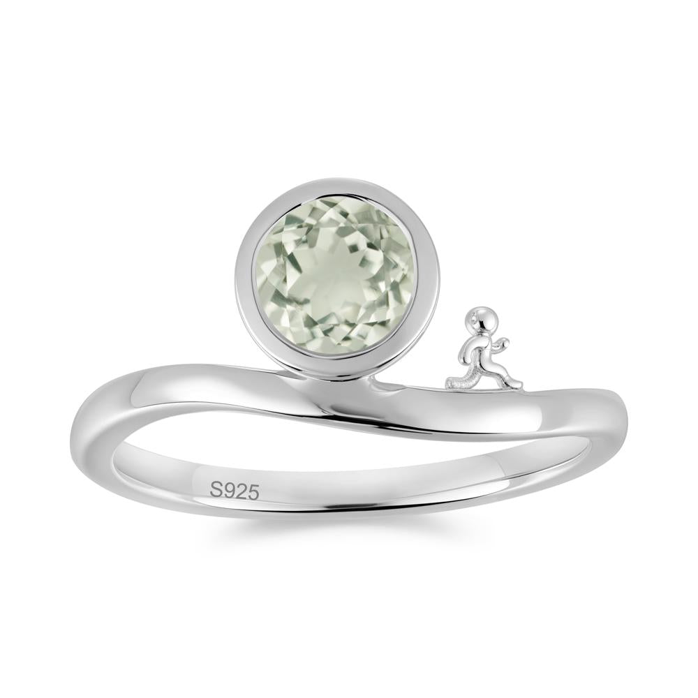 Freedom Courage Inspired Bezel Sapphire Ring - LUO Jewelry #gemstone_Green Amethyst