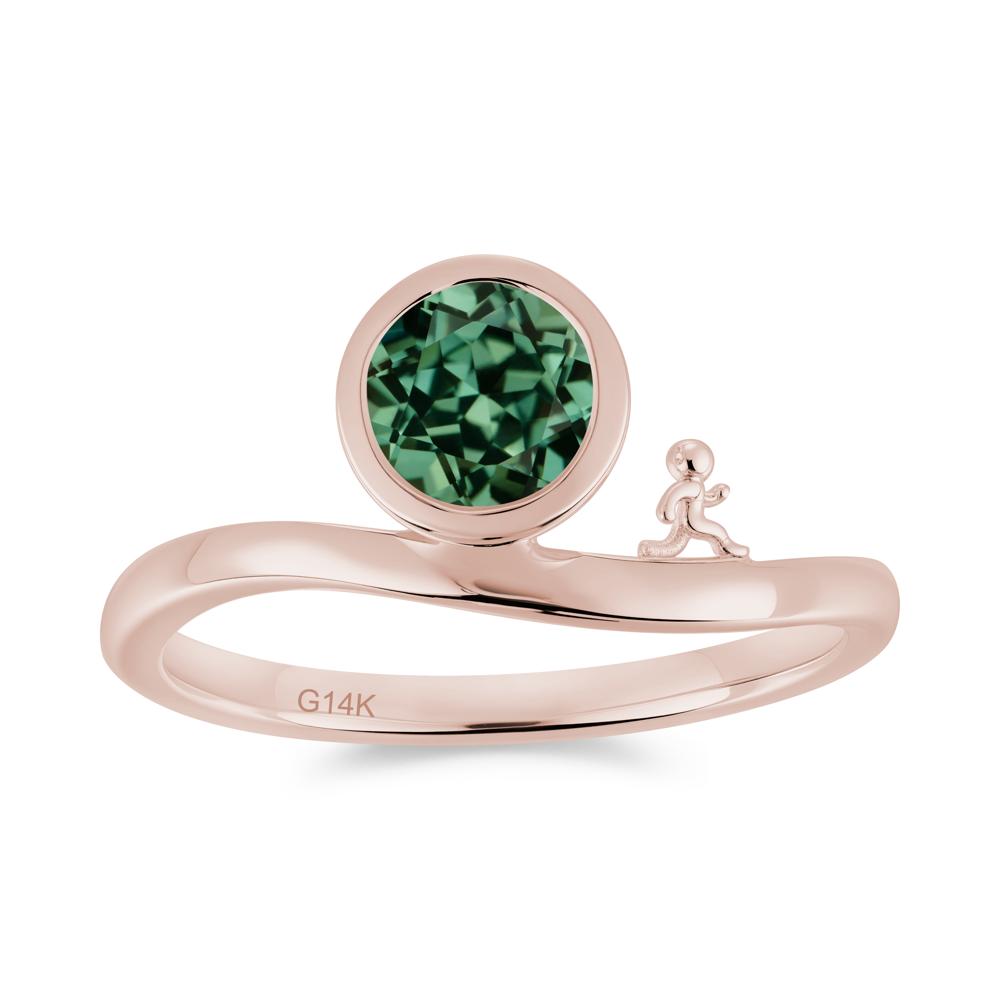 Freedom Courage Inspired Bezel Sapphire Ring - LUO Jewelry #gemstone_Green Sapphire