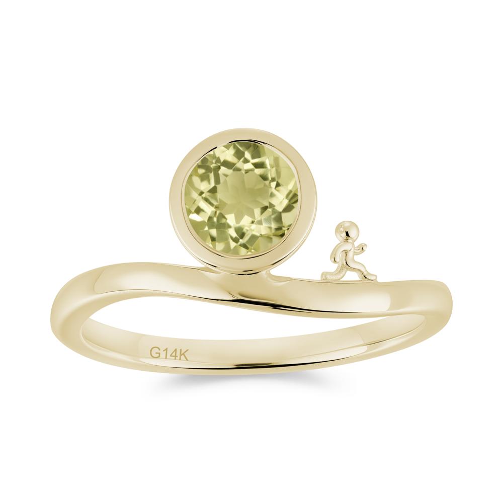 Freedom Courage Inspired Bezel Sapphire Ring - LUO Jewelry #gemstone_Lemon Quartz
