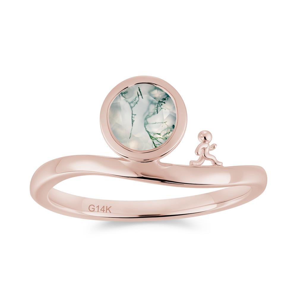 Freedom Courage Inspired Bezel Sapphire Ring - LUO Jewelry #gemstone_Moss Agate