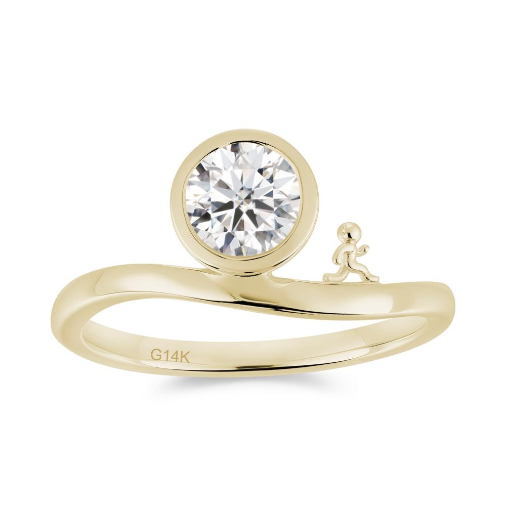 Freedom Courage Inspired Bezel Sapphire Ring - LUO Jewelry #gemstone_Moissanite