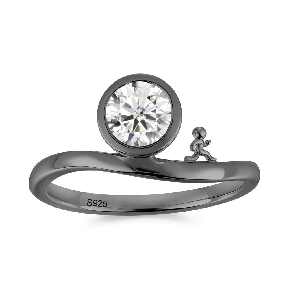 Freedom Courage Inspired Bezel Sapphire Ring - LUO Jewelry #gemstone_Moissanite