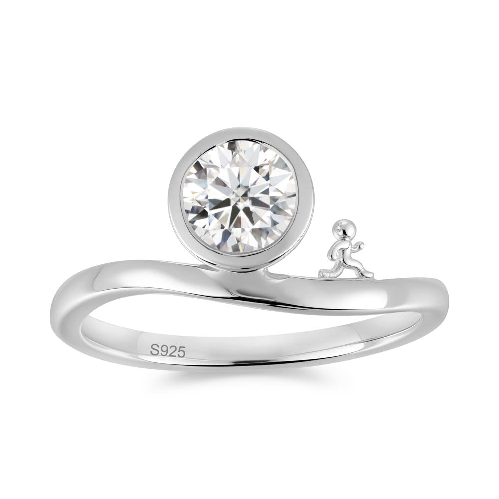 Freedom Courage Inspired Bezel Sapphire Ring - LUO Jewelry #gemstone_Moissanite