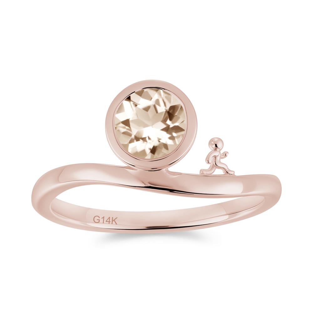 Freedom Courage Inspired Bezel Sapphire Ring - LUO Jewelry #gemstone_Morganite