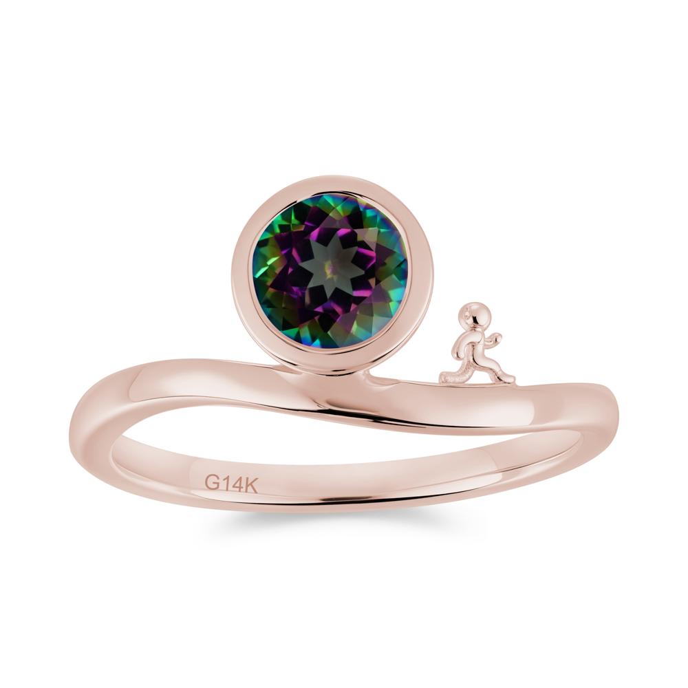 Freedom Courage Inspired Bezel Sapphire Ring - LUO Jewelry #gemstone_Mystic Topaz