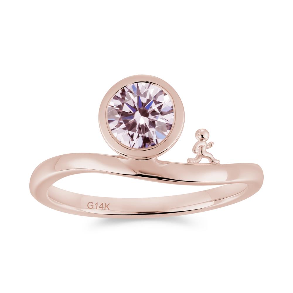 Freedom Courage Inspired Bezel Sapphire Ring - LUO Jewelry #gemstone_Pink Cubic Zirconia