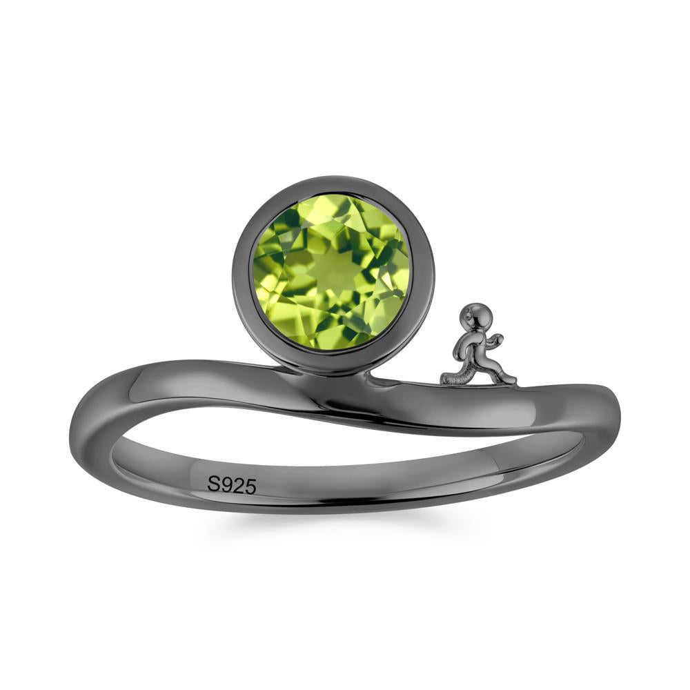 Freedom Courage Inspired Bezel Sapphire Ring - LUO Jewelry #gemstone_Peridot