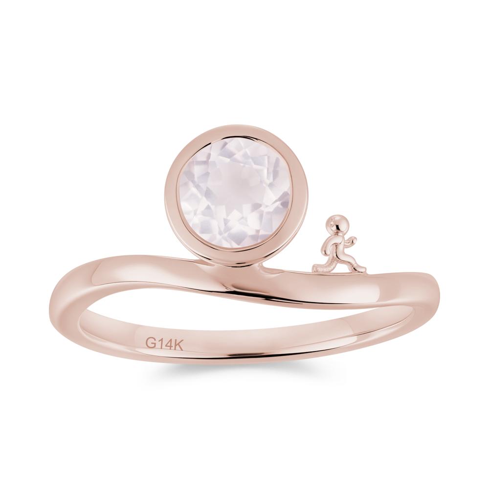 Freedom Courage Inspired Bezel Sapphire Ring - LUO Jewelry #gemstone_Rose Quartz