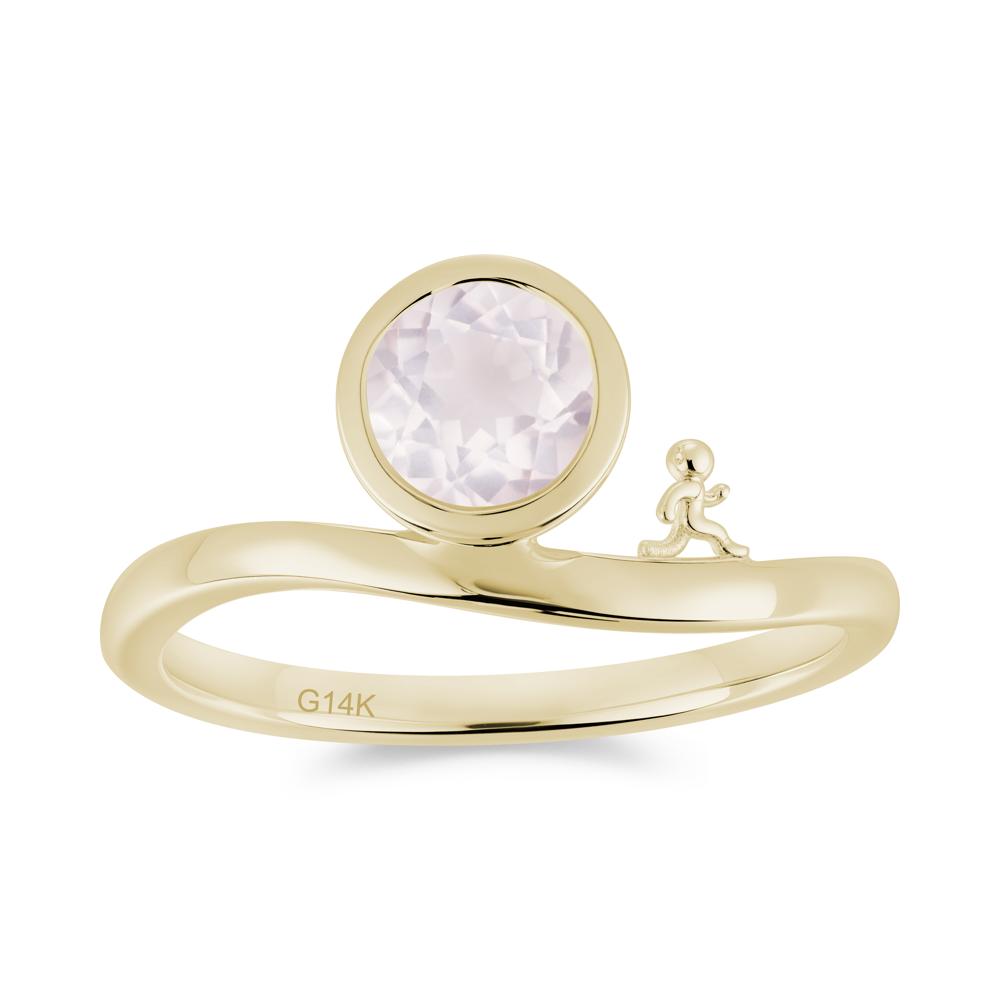 Freedom Courage Inspired Bezel Sapphire Ring - LUO Jewelry #gemstone_Rose Quartz