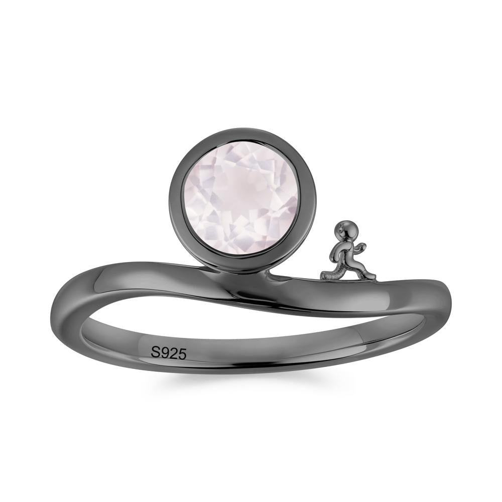 Freedom Courage Inspired Bezel Sapphire Ring - LUO Jewelry #gemstone_Rose Quartz
