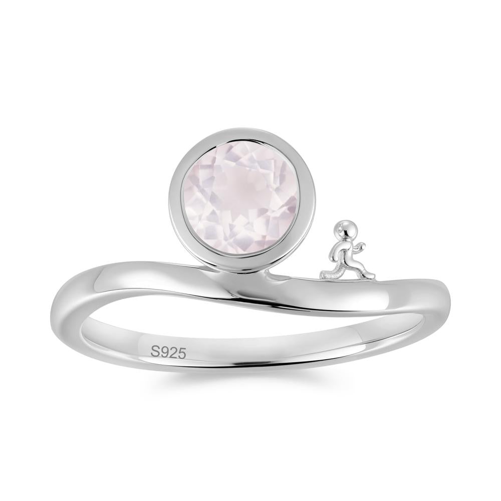 Freedom Courage Inspired Bezel Sapphire Ring - LUO Jewelry #gemstone_Rose Quartz