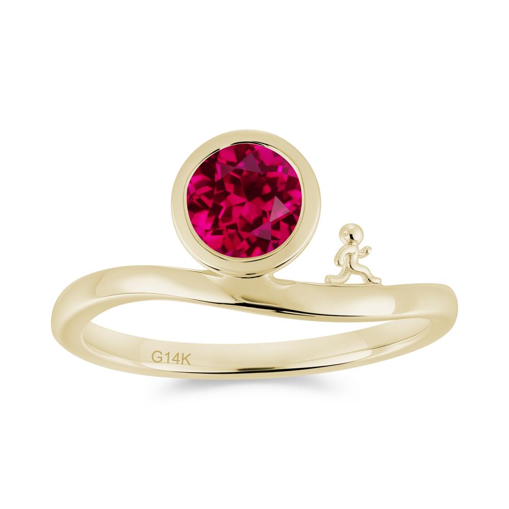 Freedom Courage Inspired Bezel Sapphire Ring - LUO Jewelry #gemstone_Ruby