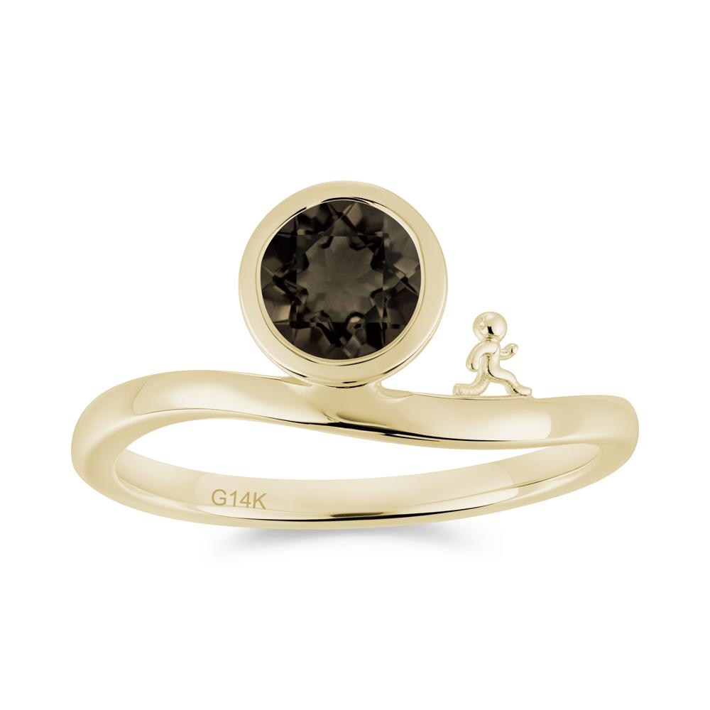 Freedom Courage Inspired Bezel Sapphire Ring - LUO Jewelry #gemstone_Smoky Quartz