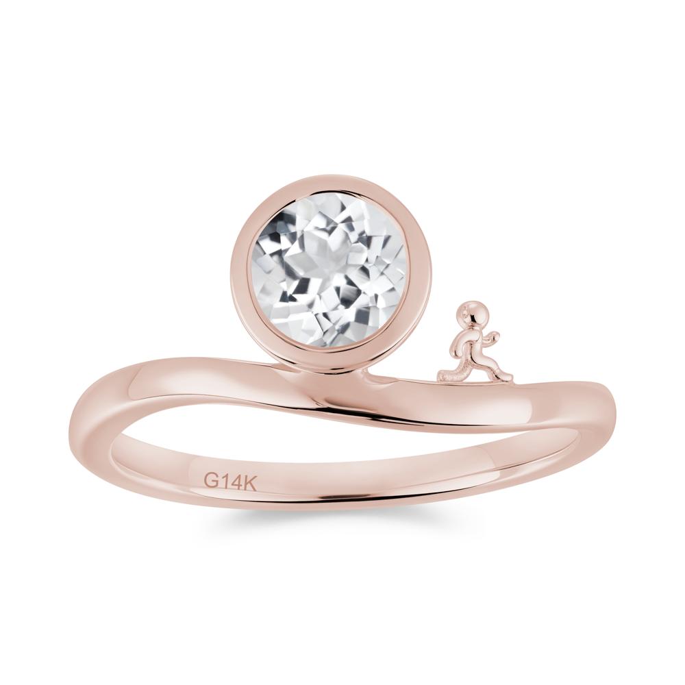 Freedom Courage Inspired Bezel Sapphire Ring - LUO Jewelry #gemstone_White Topaz