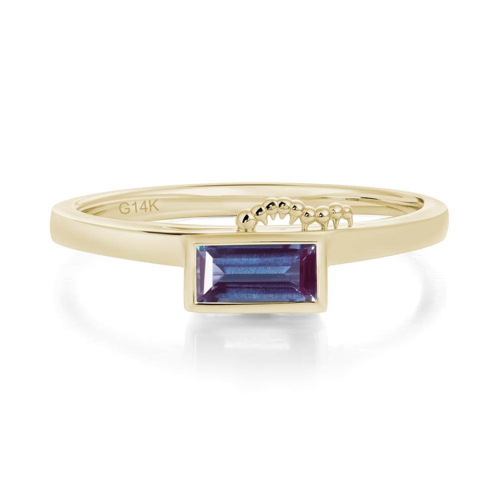 Unique Caterpillar Baguette Alexandrite Ring - LUO Jewelry #gemstone_Alexandrite