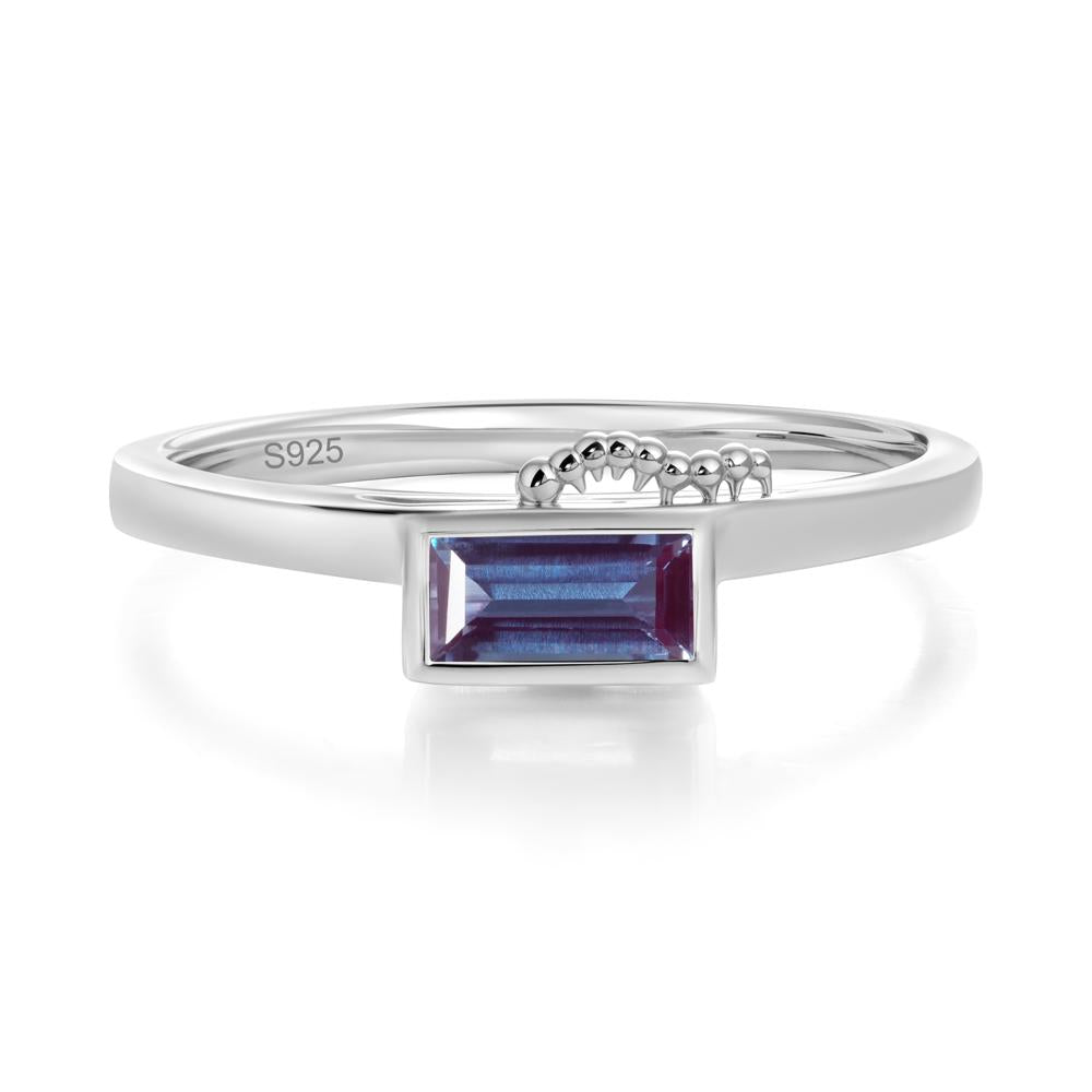 Unique Caterpillar Baguette Alexandrite Ring - LUO Jewelry #gemstone_Alexandrite