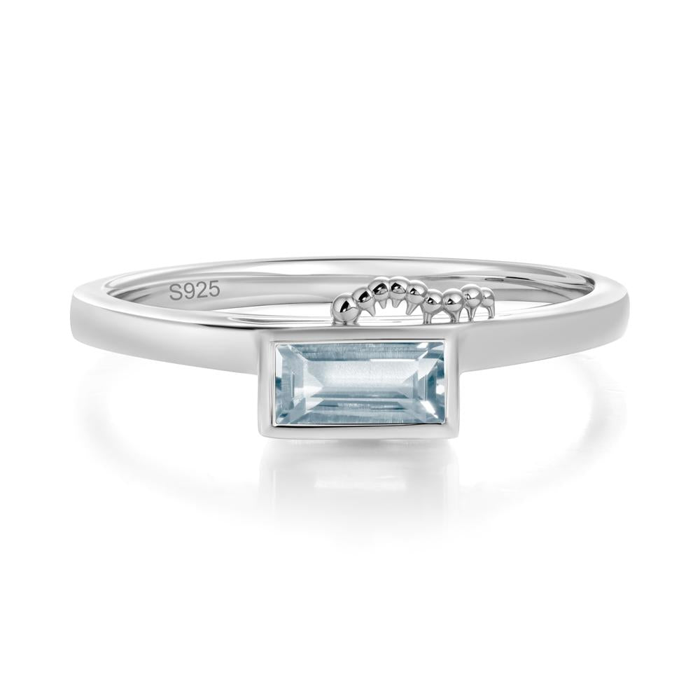 Unique Caterpillar Baguette Alexandrite Ring - LUO Jewelry #gemstone_Aquamarine