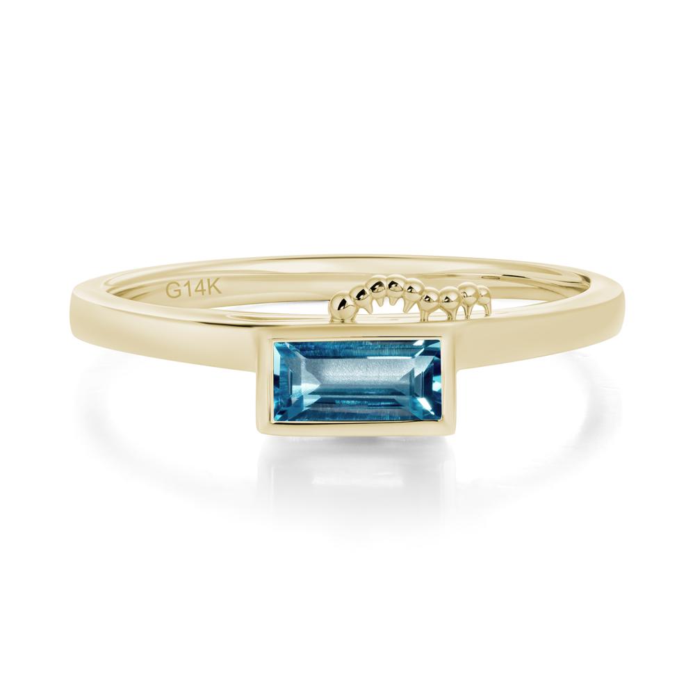 Unique Caterpillar Baguette Alexandrite Ring - LUO Jewelry #gemstone_London Blue Topaz