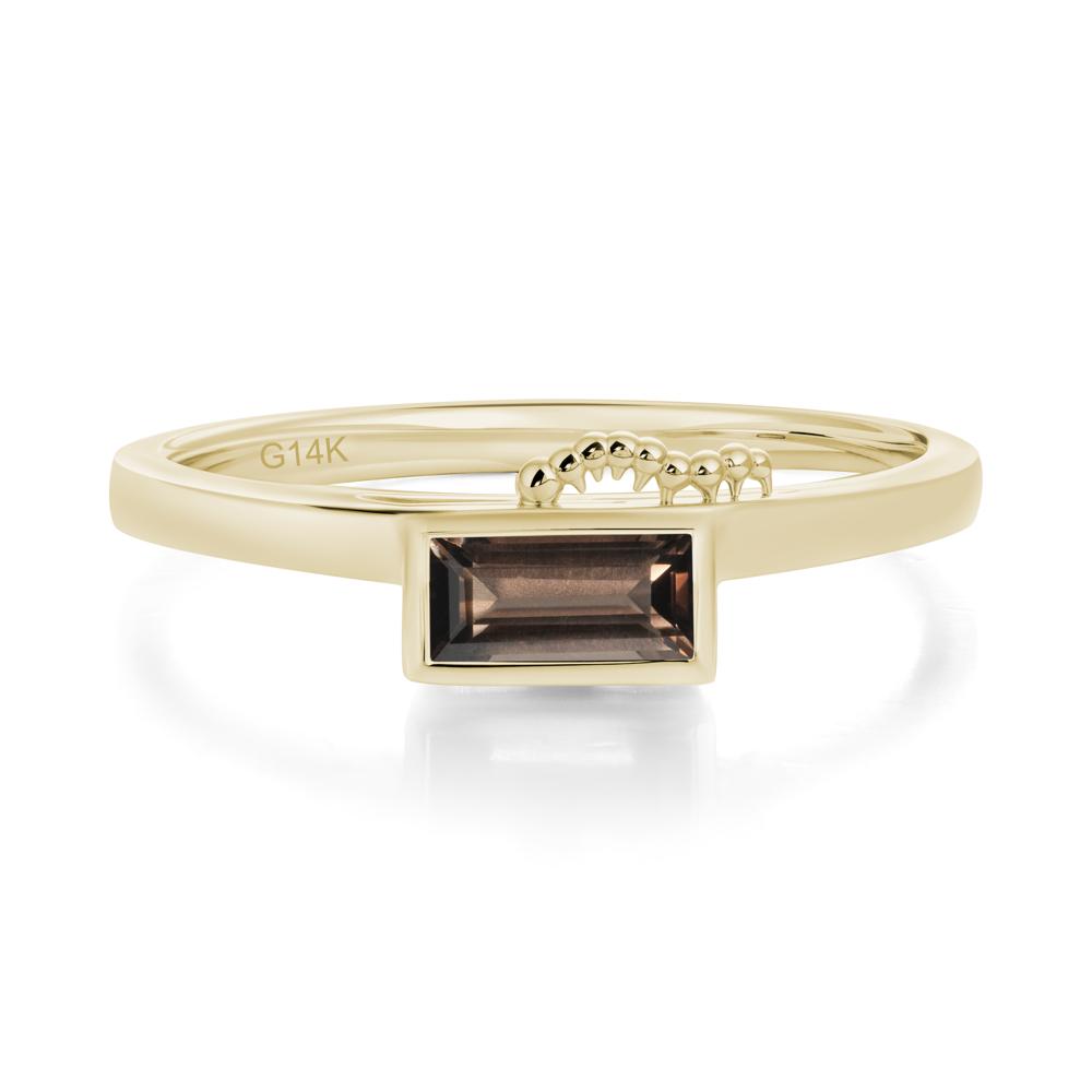 Unique Caterpillar Baguette Alexandrite Ring - LUO Jewelry #gemstone_Smoky Quartz