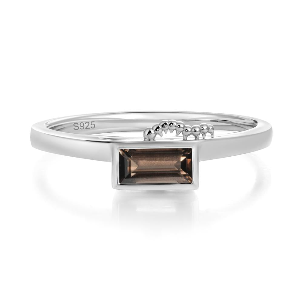 Unique Caterpillar Baguette Alexandrite Ring - LUO Jewelry #gemstone_Smoky Quartz