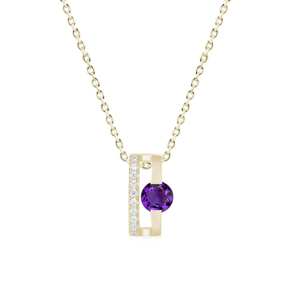 Open Hollow Modern Amethyst Necklace - LUO Jewelry #gemstone_Amethyst