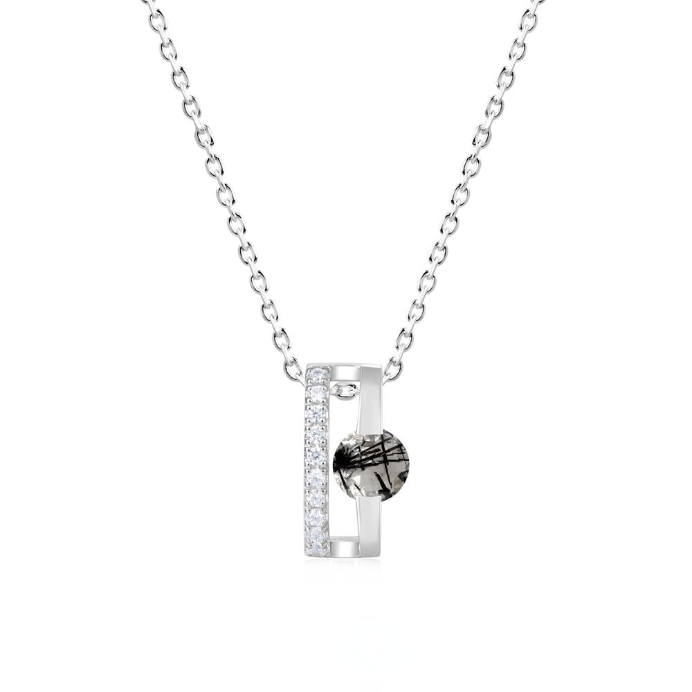 Open Hollow Modern Amethyst Necklace - LUO Jewelry #gemstone_Black Rutilated Quartz